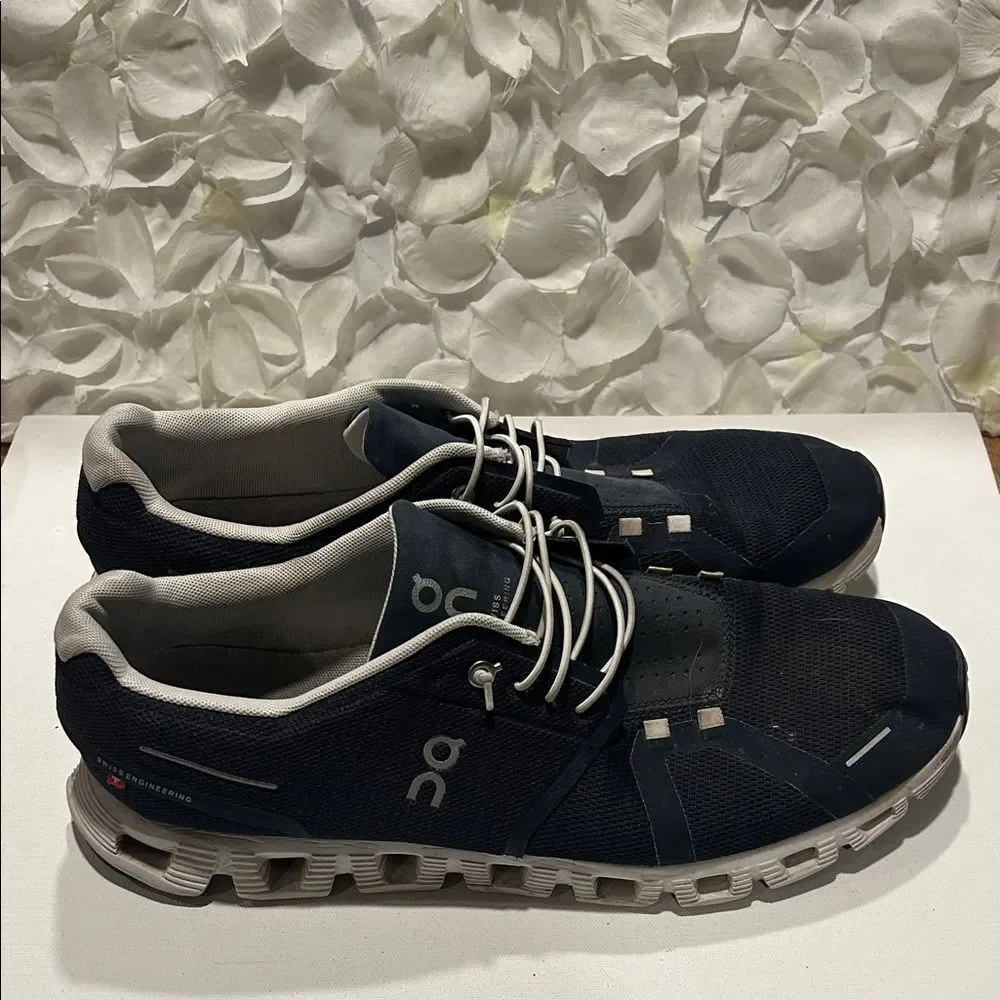 On Running Navy and White Men's Athletic Sneakers